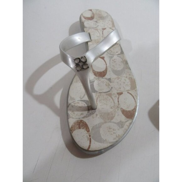 Coach Women's Flip Flops Signature Logo Size 9B EUC - Picture 2 of 4